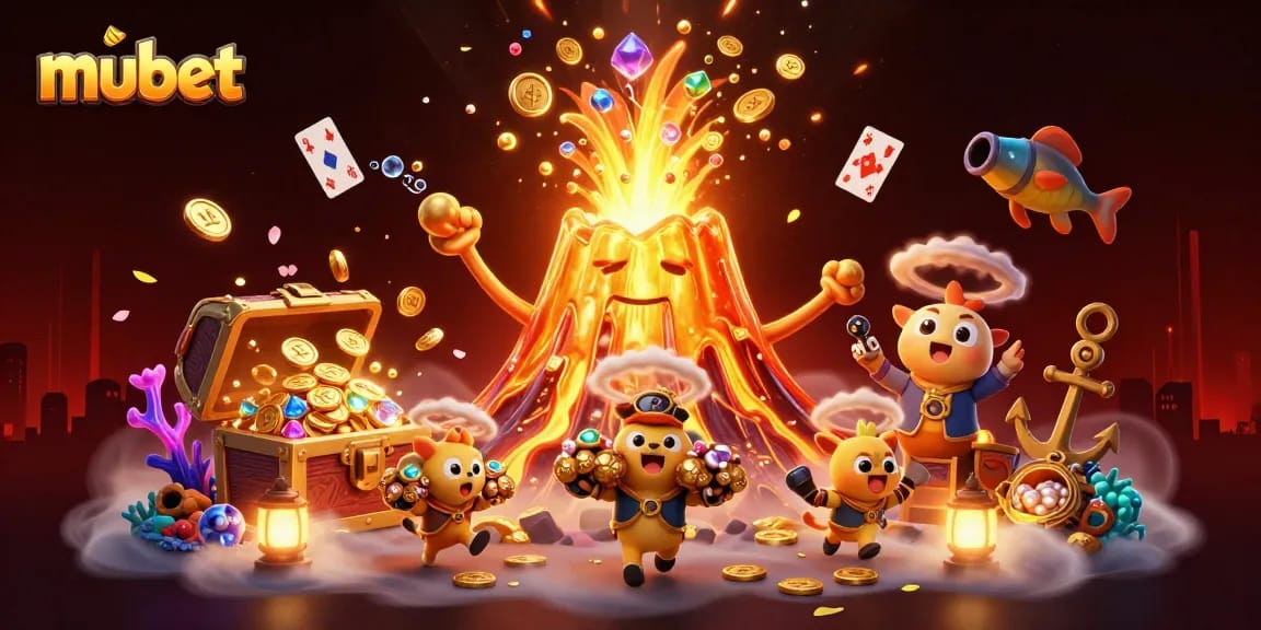 Experience thrilling treasures with mubet's gaming adventure in this vibrant 3D illustration.