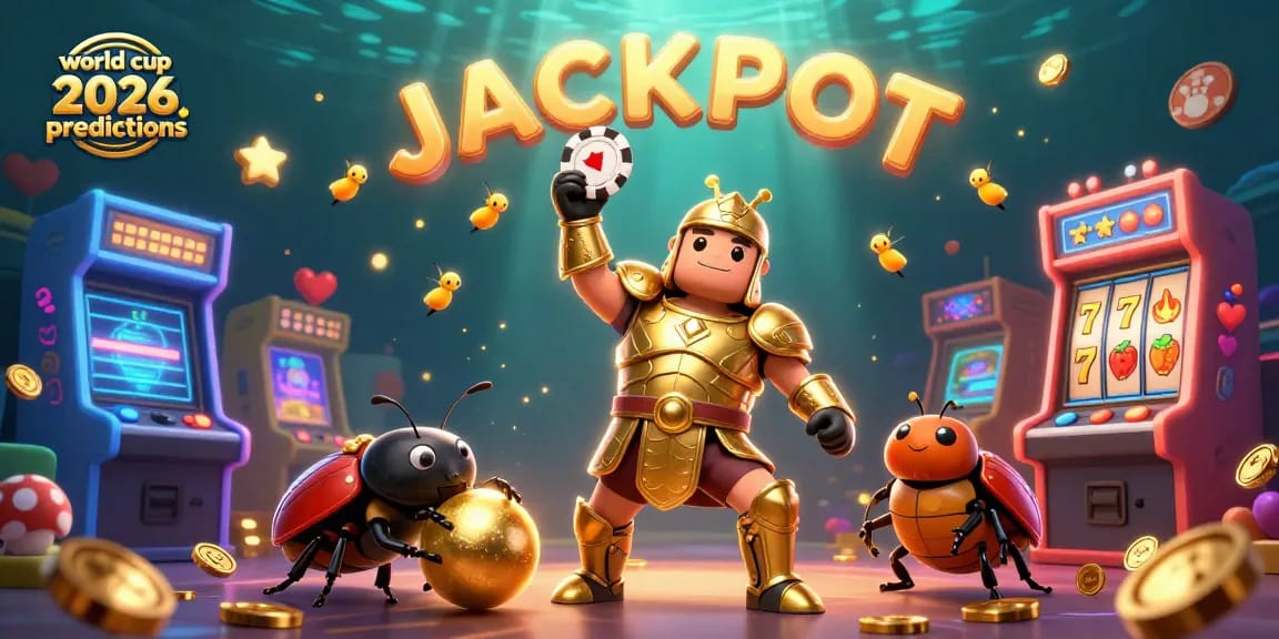 Engage in world cup 2026 predictions with dynamic casino gaming elements featuring a victorious beetle.