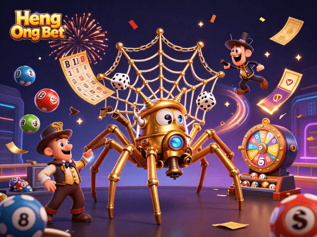 Engage in exciting games at Heng Ong Bet with a vibrant atmosphere of colorful lottery elements.