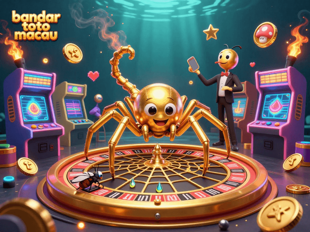 Experience thrilling bets at bandar toto macau, where a golden spider spins fortune-themed games.