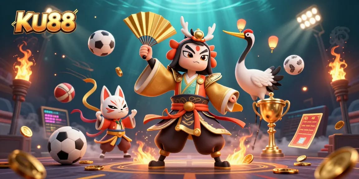 Experience KU88 thrilling action with a kabuki warrior and dynamic betting elements.