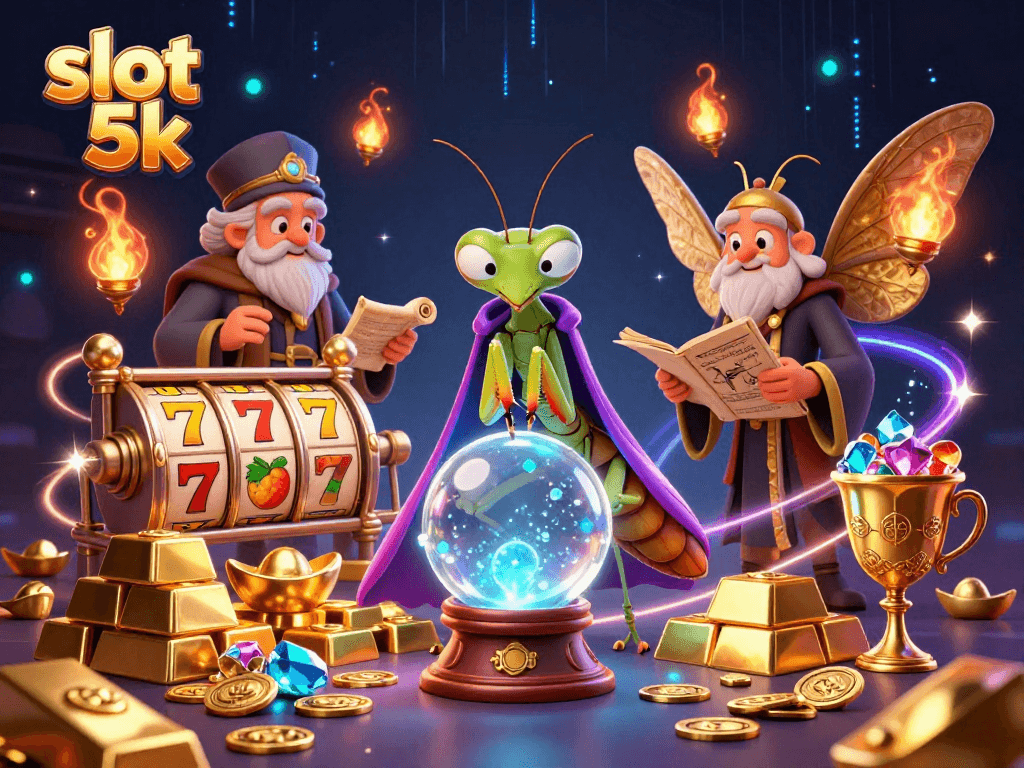 Spin the reels with slot 5k while a whimsical fortune teller reveals winning strategies and treasures.