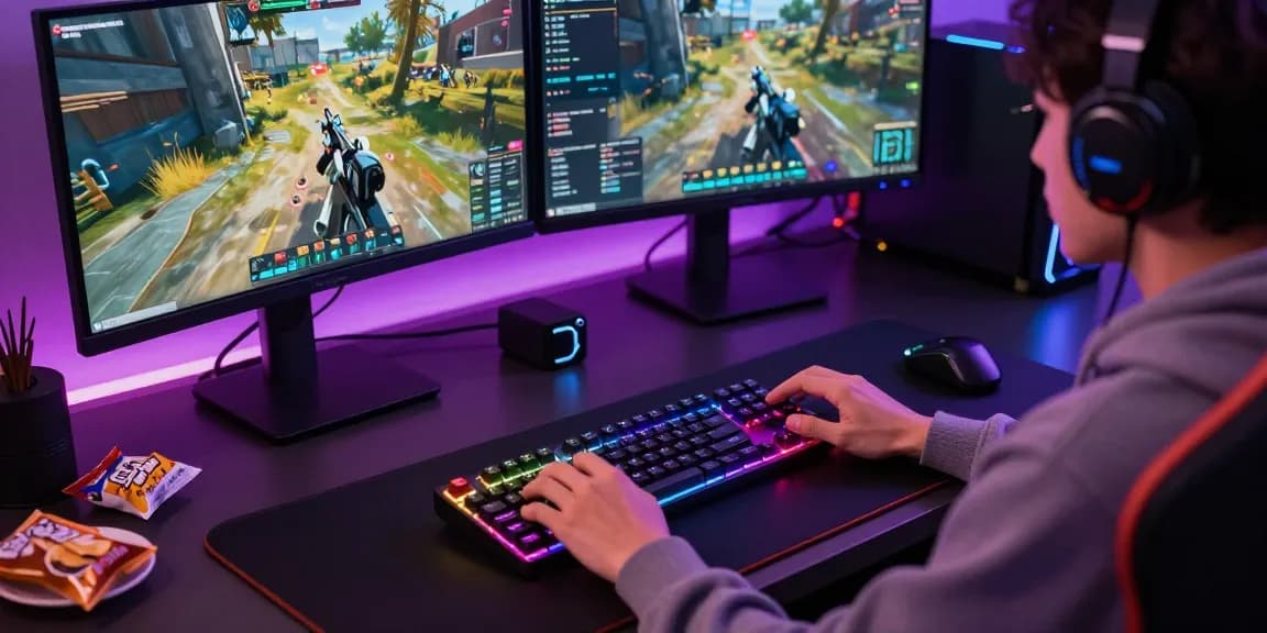 Fuzzy 60 V2 keyboard showcased in a vibrant gaming setup with RGB lighting.