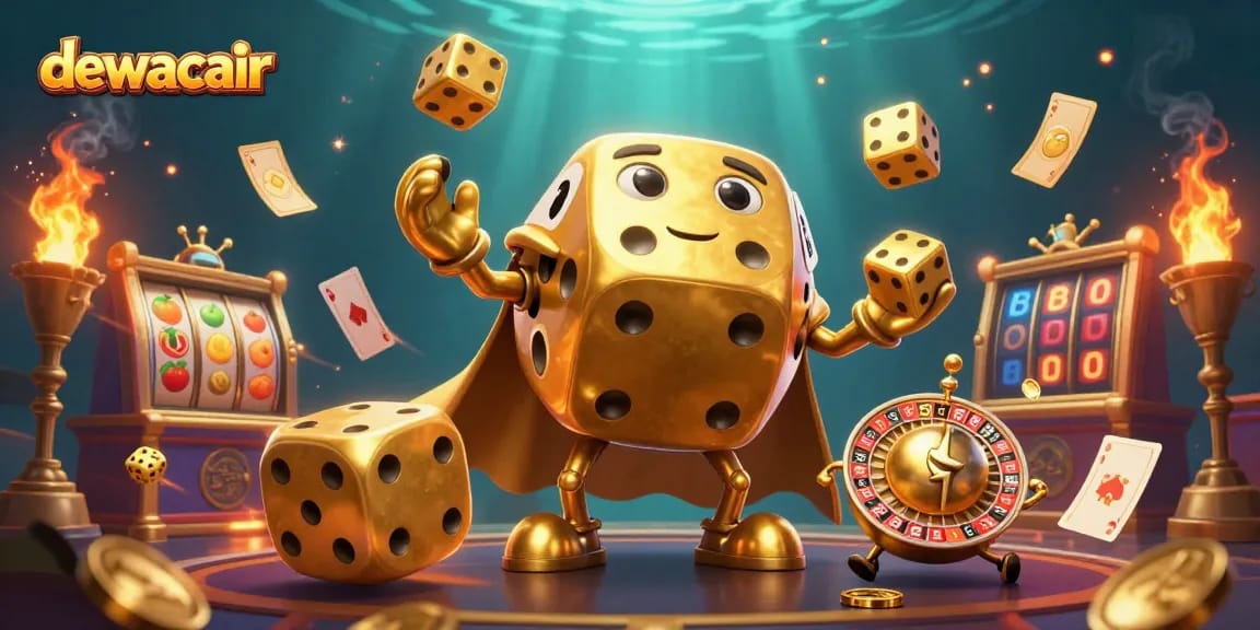 Catch exciting wins at dewacair while playing vibrant slot machines with golden dice characters!