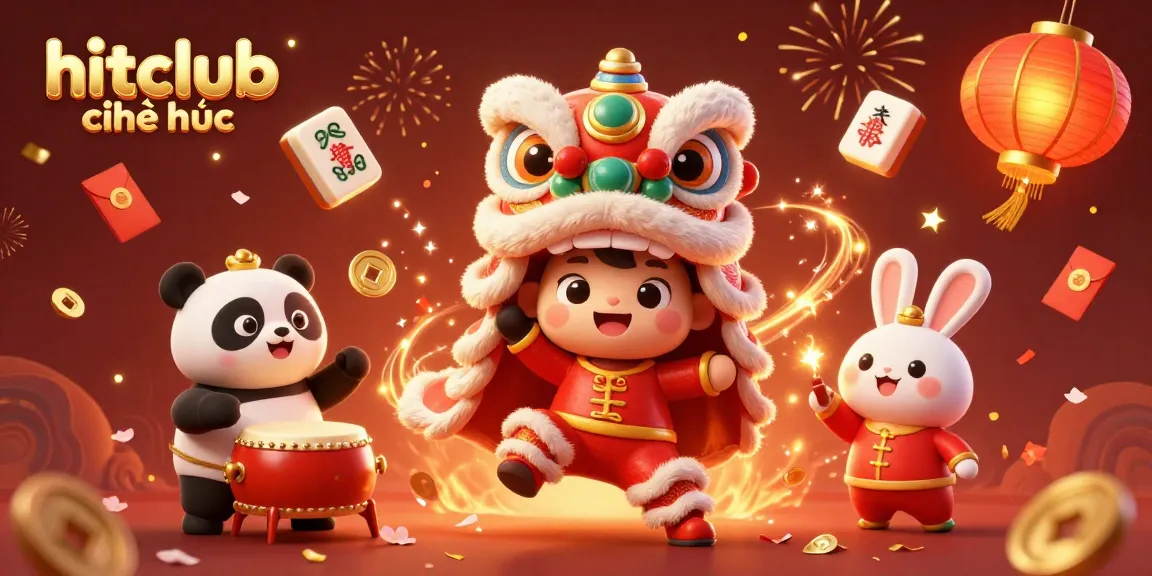 Engage with hitclub chính thức with vibrant casino-themed elements and festive characters.