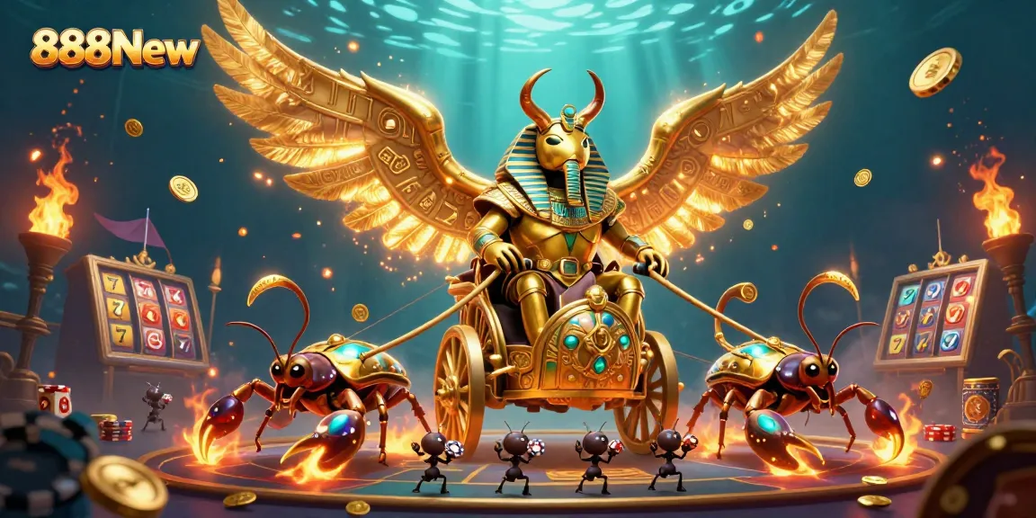 Experience 888New's thrilling underwater casino adventure featuring vibrant golden elements and dynamic slot action.