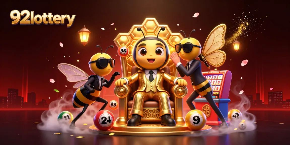Engage in the thrilling world of 92lottery as cartoon characters celebrate dynamic lottery excitement.