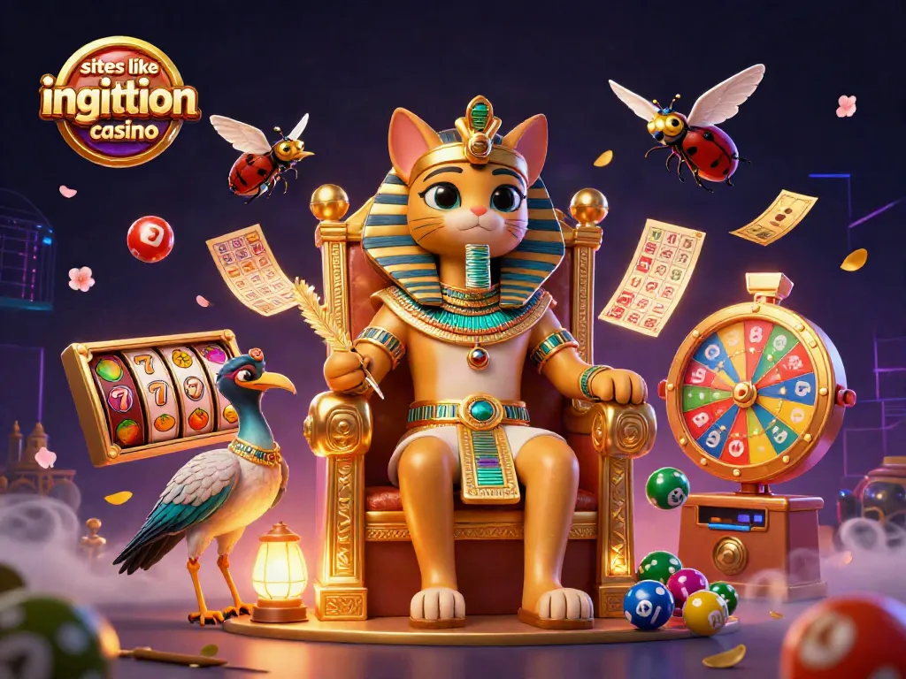 Engage with exciting games at sites like ignition casino surrounded by vibrant lottery elements and rewards.