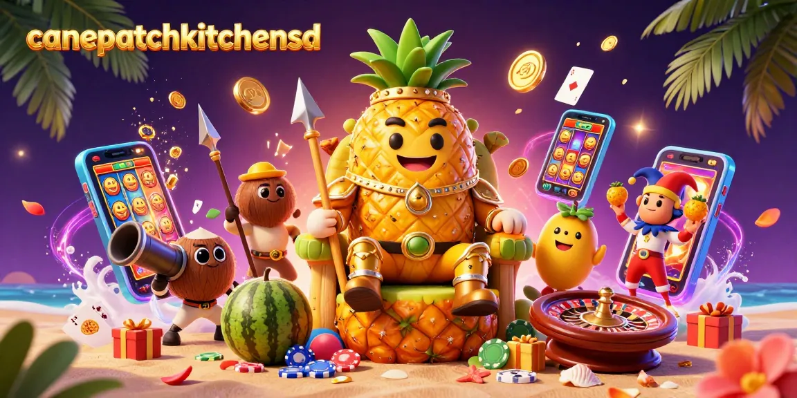 Join the excitement at canepatchkitchensd, featuring a vibrant 3D illustration of a casino beach scene with lively characters and dynamic gaming elements.