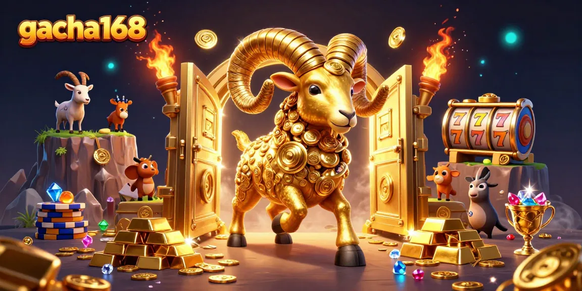 Experience the thrilling gacha168 world filled with vibrant 3D slot action and golden glimmers.