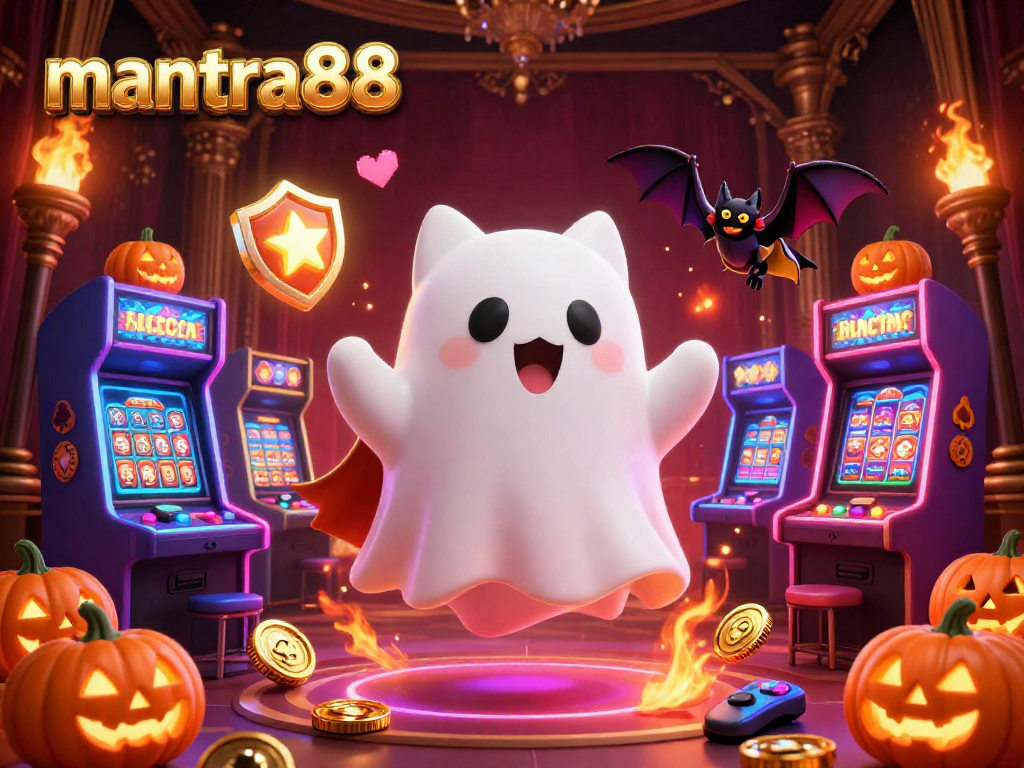 Experience the thrill of winning slots at mantra88 with a lively casino scene featuring engaging characters.