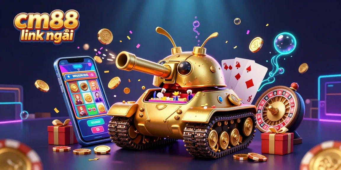 Experience thrilling fun with cm88 link mới showcasing a vibrant miniature casino inside a golden beetle tank.