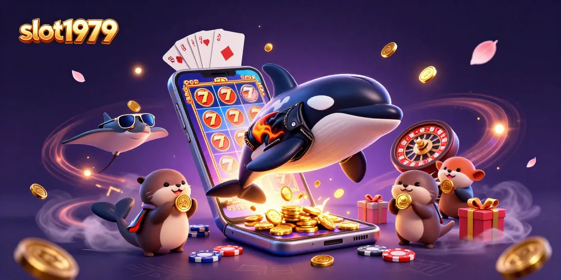 Win big with slot1979 in this vibrant 3D casino adventure filled with gold coins and exciting games.