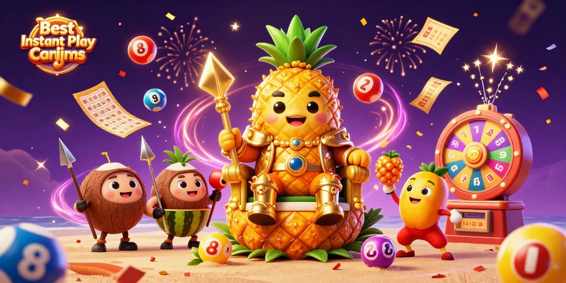 Experience the excitement of the Best Instant Play Online Casinos with vibrant characters and dynamic lottery elements.