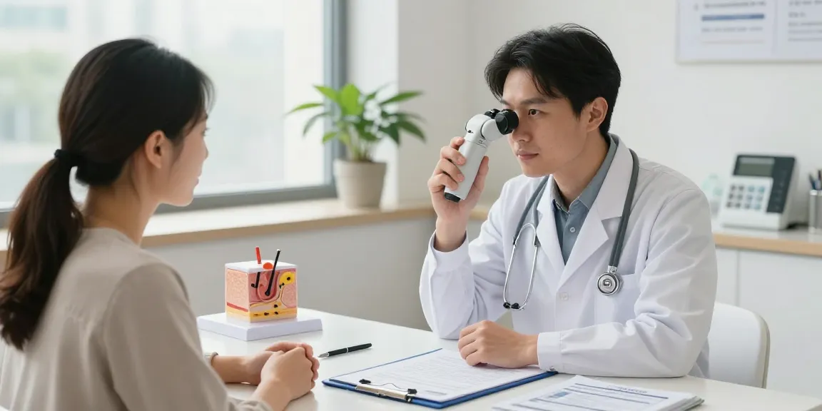 Consultation about avis Cortitron in a modern dermatology clinic.
