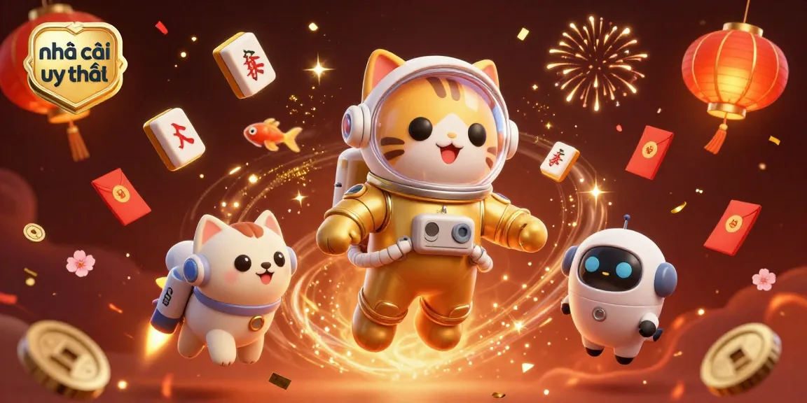 Experience the vibrant gaming universe with nhà cái uy tín, featuring colorful characters and casino elements.