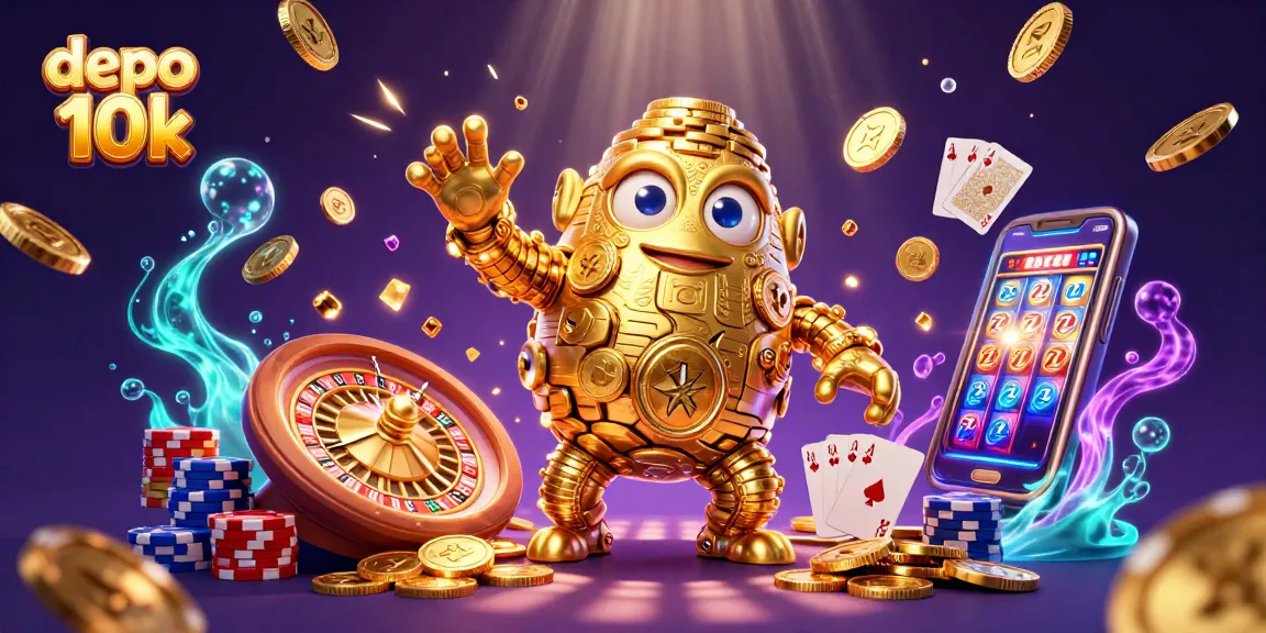 Slot deposit 10k untuk bermain slot dengan gambar berwarna cerah dan simbol keberuntungan.