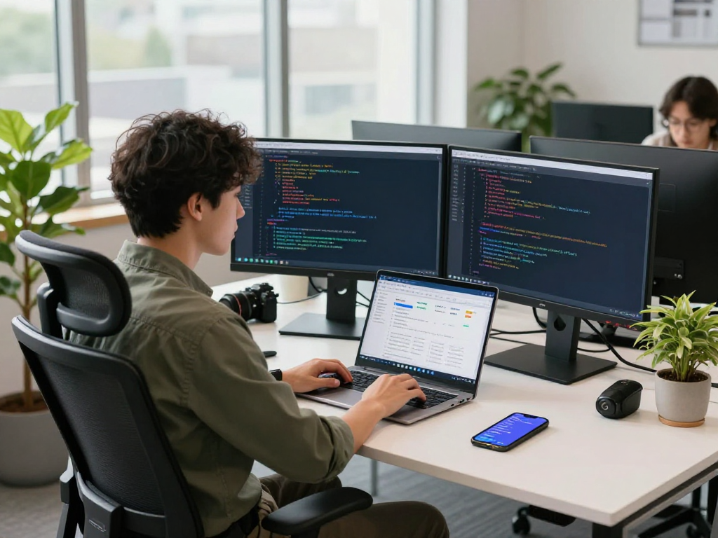 Configuraciones de certificados SSL en México, desarrollador trabajando en oficina moderna.