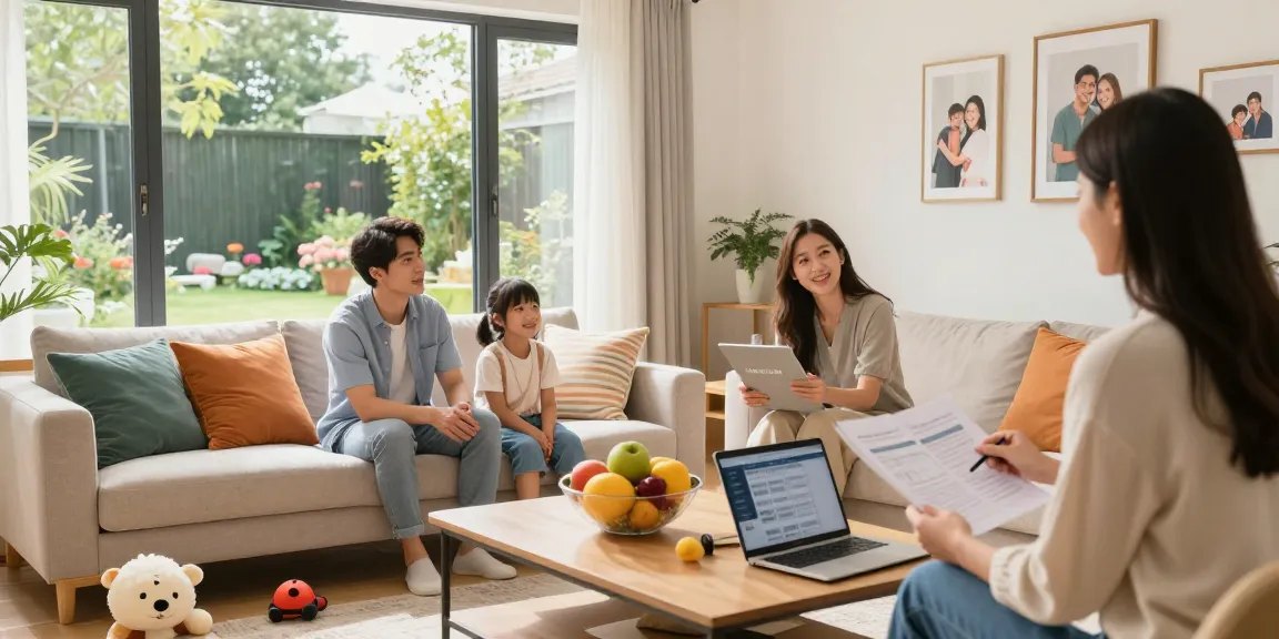 Exploration familiale à woningunie dans un intérieur moderne et ensoleillé.