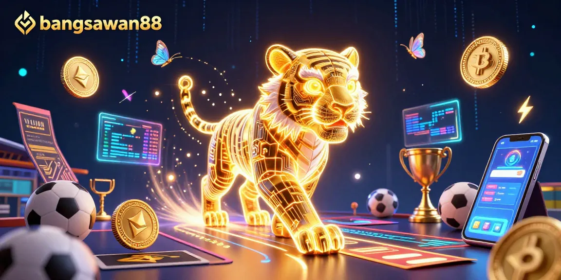 The bangsawan88 platform showcases vibrant sports betting excitement with neon visual elements.