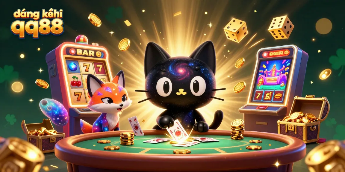 Experience đăng ký qq88 with a vibrant cosmic casino scene showcasing winning moments and exciting game elements.