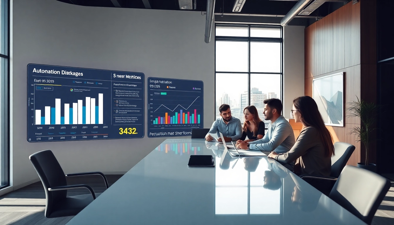 Showcase of acquisition package automation with a diverse team collaborating on a digital dashboard.