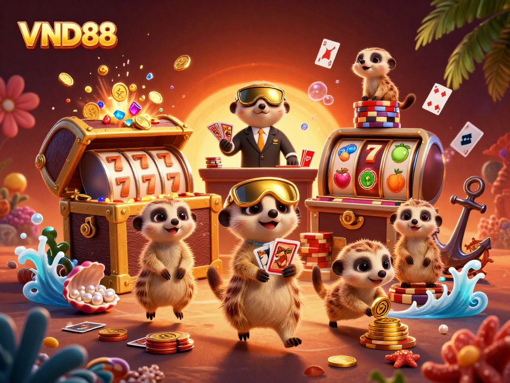 Experience the excitement of VND88 as meerkats operate a dynamic casino with thrilling game elements.