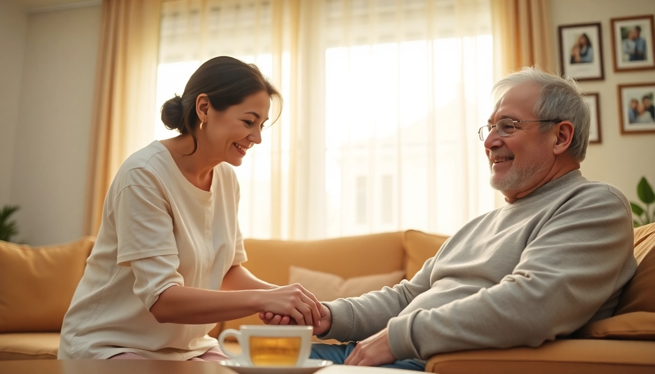 Engaging caregiver providing senior care kyle tx in a warm and inviting home environment.