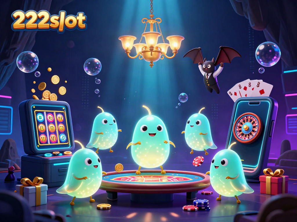 Slot permainan 222slot dengan karakter glowworms yang menyala di kasino.