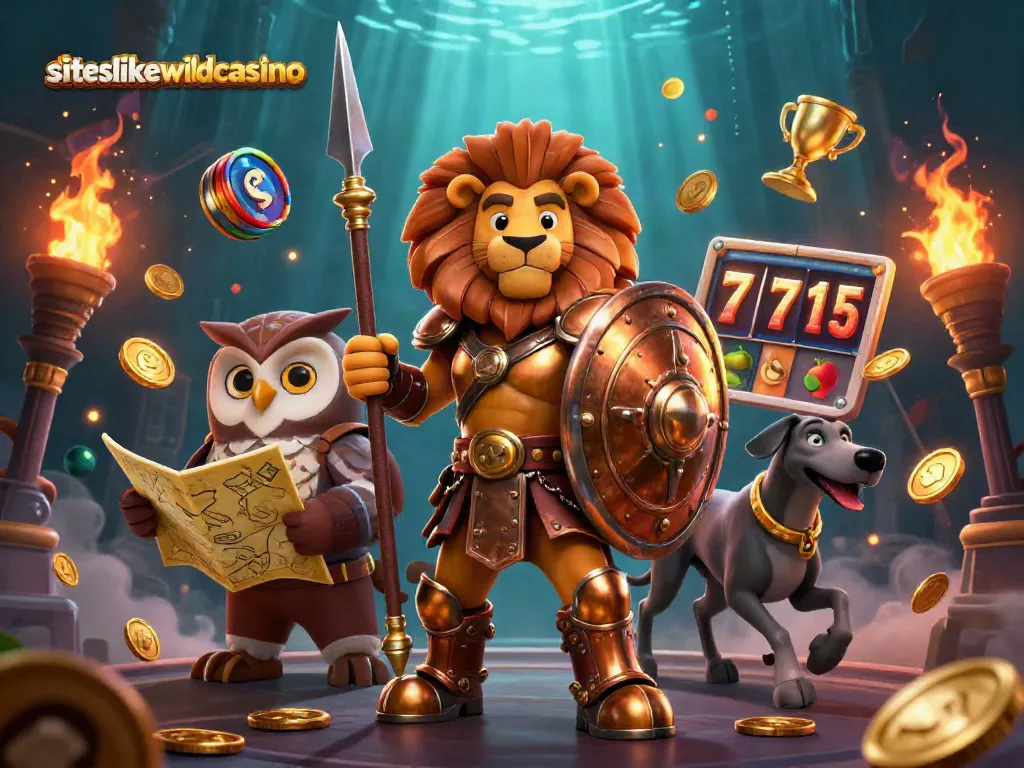 Experience thrilling slots with siteslikewildcasino featuring vibrant characters and dynamic casino elements.