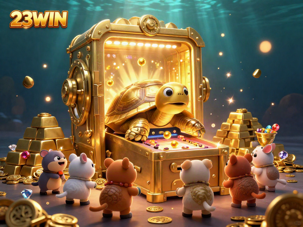 Experience dynamic entertainment and thrilling games with 23WIN in this captivating casino illustration.