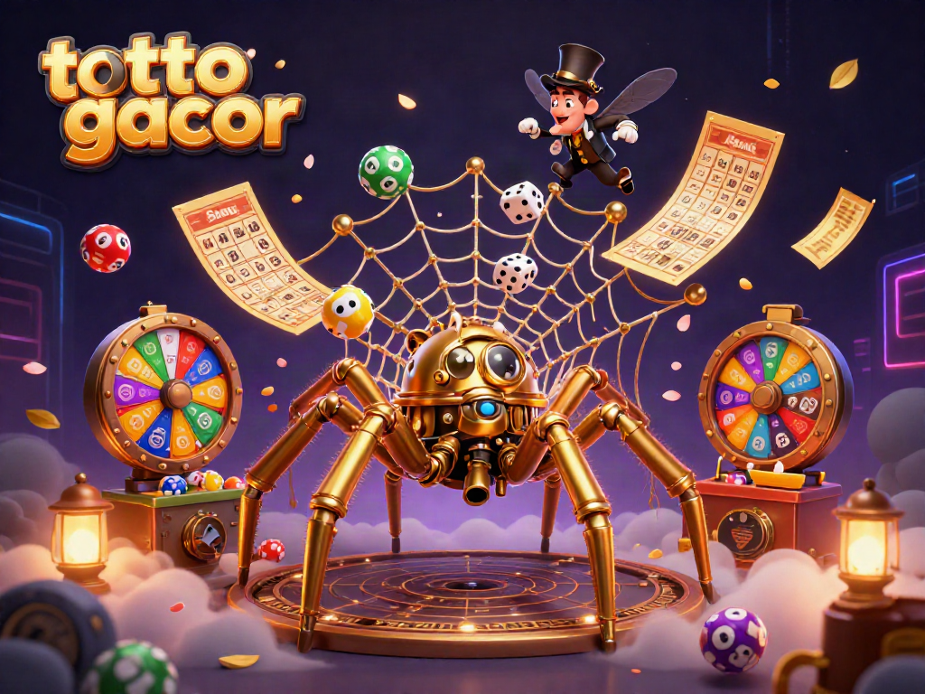 Engage with instant wins in a vibrant steampunk scene showcasing toto gacor elements and dynamic lottery features.