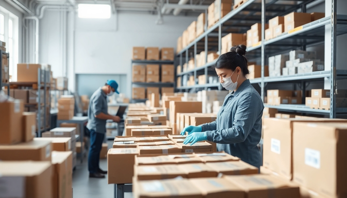Showcase of co packing Chicago operations with workers efficiently assembling packaged products.