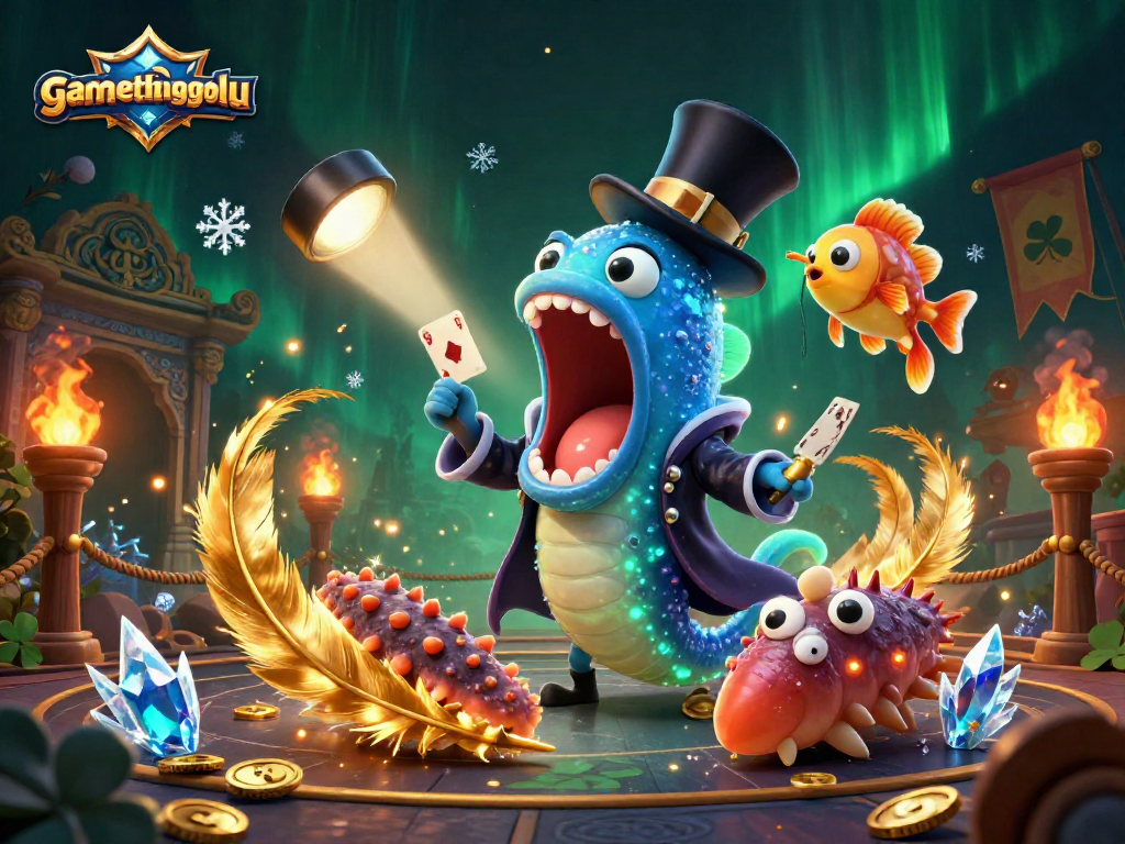 Experience thrilling magic with gamethuongnohu as aquatic characters perform in a dazzling casino-themed scene.