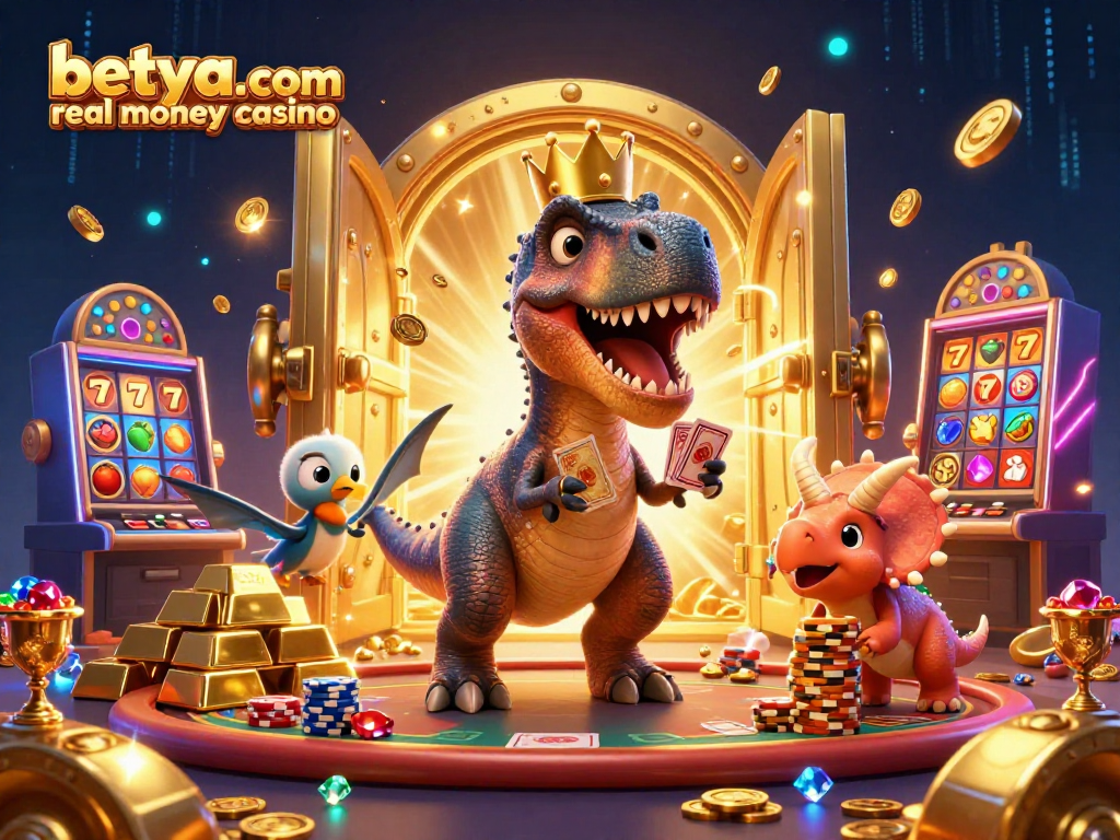 Experience the excitement of betya.com real money casino with vibrant characters and golden treasures.