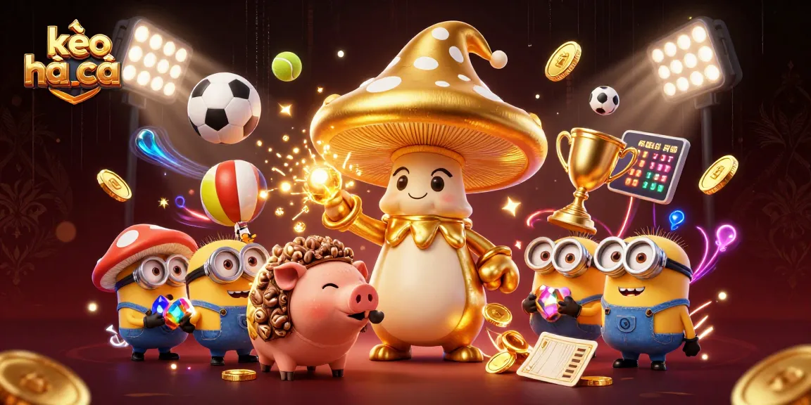 Experience the dynamic world of kèo nhà cái with a whimsical wizard and treasure elements.