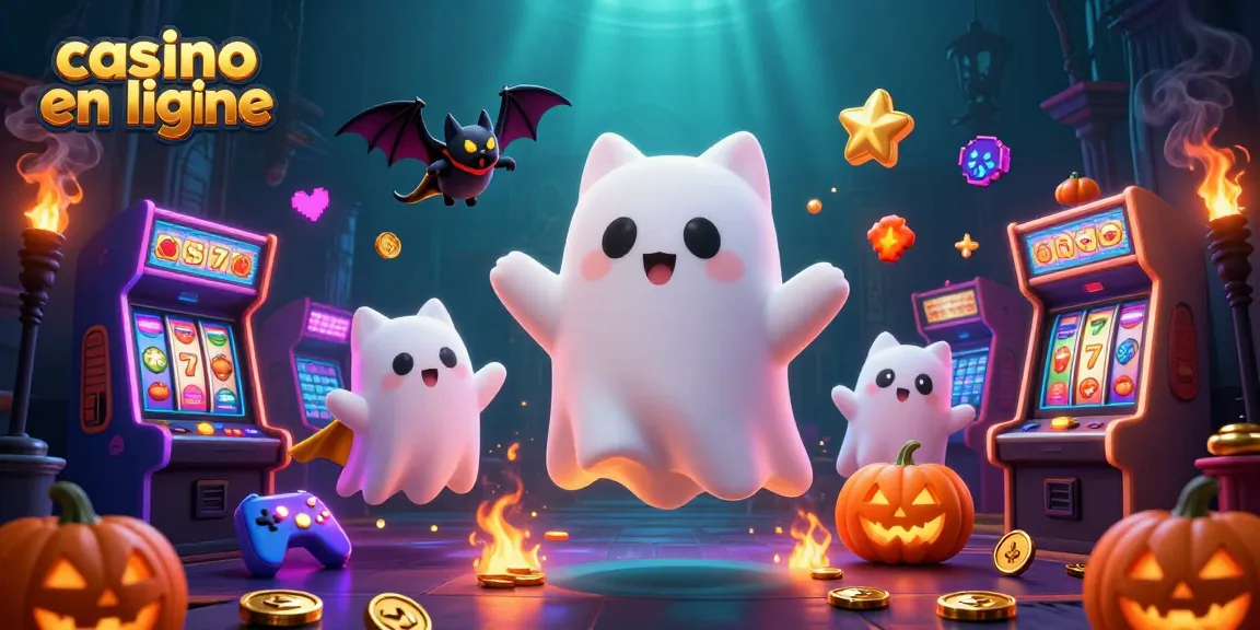 Jouez au casino en ligne avec un chat fantôme et des jeux colorés dans un cadre enchanteur.