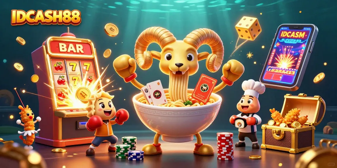 Engage with thrilling gameplay at IDCASH88's vibrant cartoon casino scene featuring unique characters and dynamic elements.