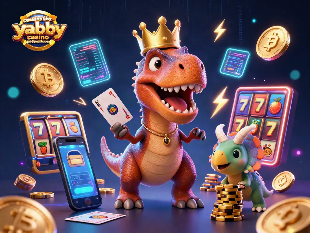 Explore casinos like yabby casino no deposit bonus with vibrant characters, crypto elements, and lively gaming action.