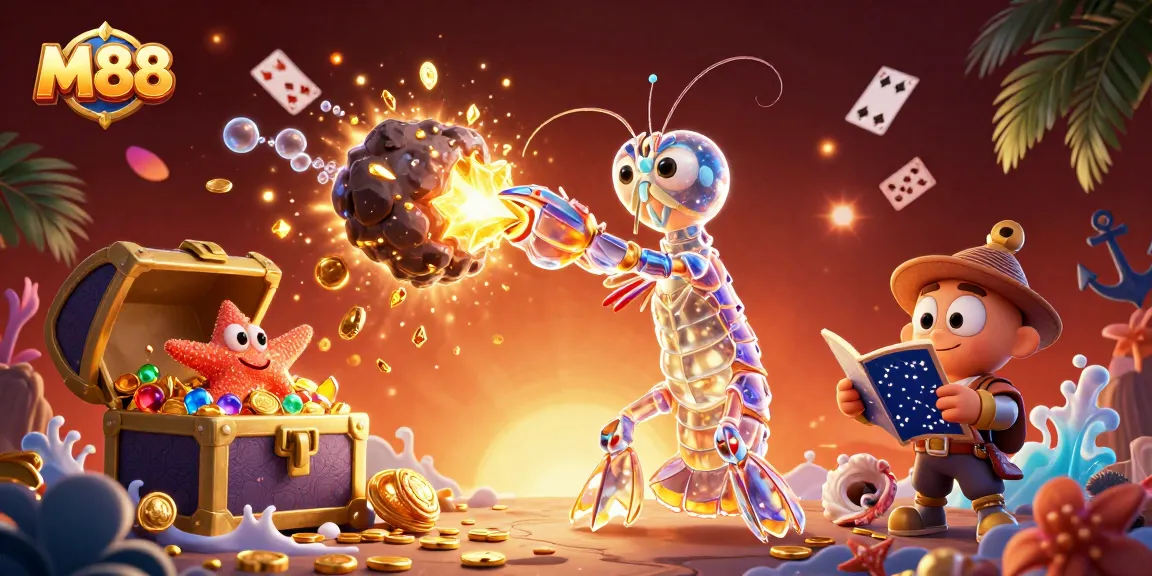 Experience thrilling victories at M88 with this vibrant 3D illustration of galactic samurai and treasure.