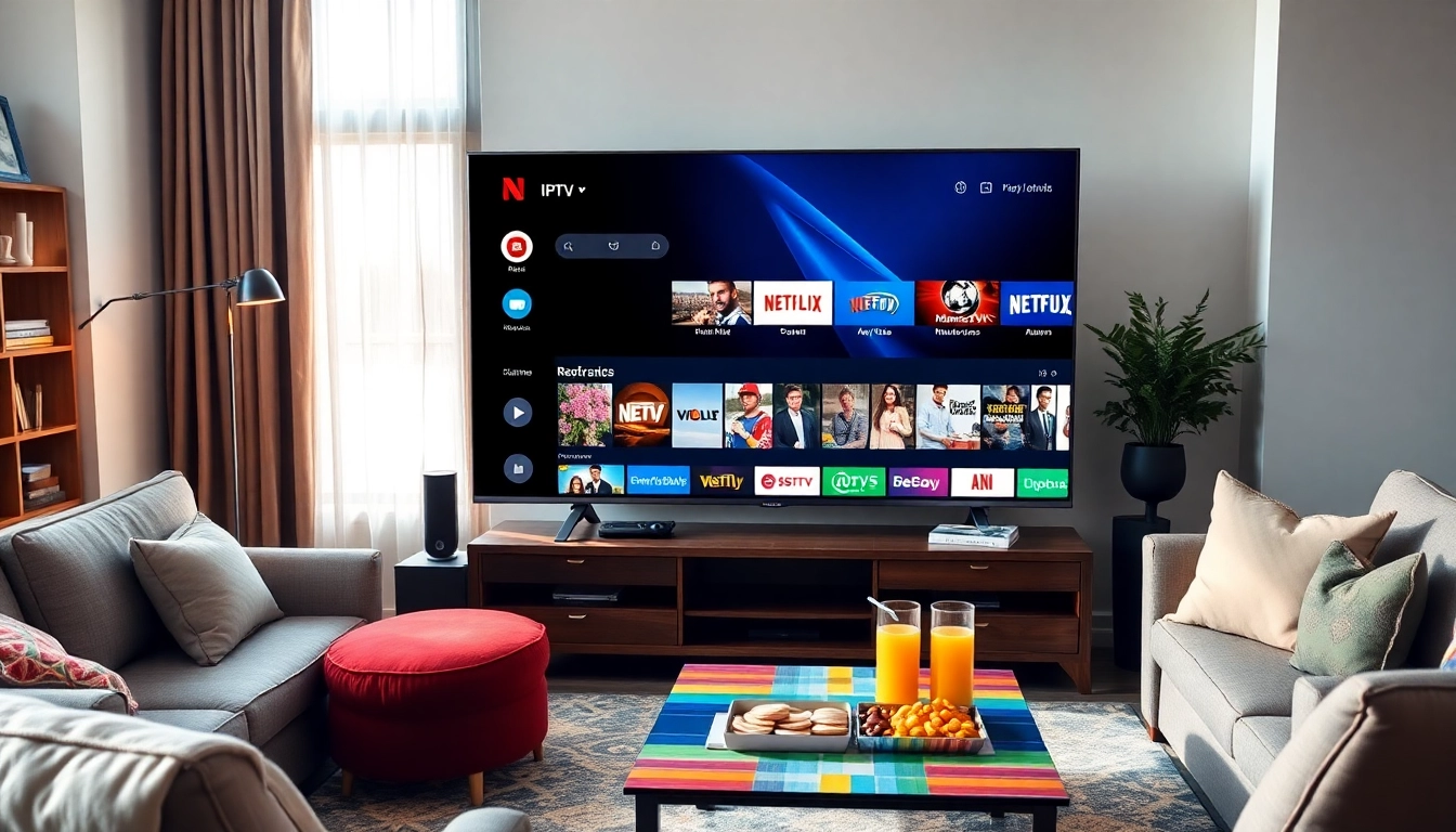 Enjoy seamless entertainment with Free IPTV Trial 24 Hours showcased on a modern TV.