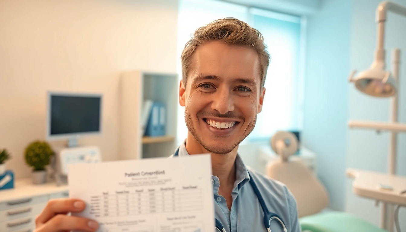 Orthodontist near by me consulting with a patient in a modern clinic setting.