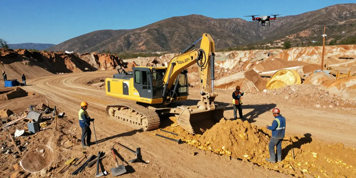 NAGA2000 in action at a gold mining site with workers operating industrial equipment.