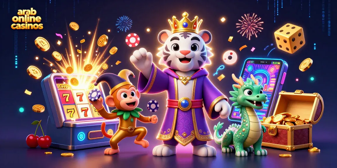 Experience the thrill of arab online casinos with vibrant characters and exciting gaming elements.