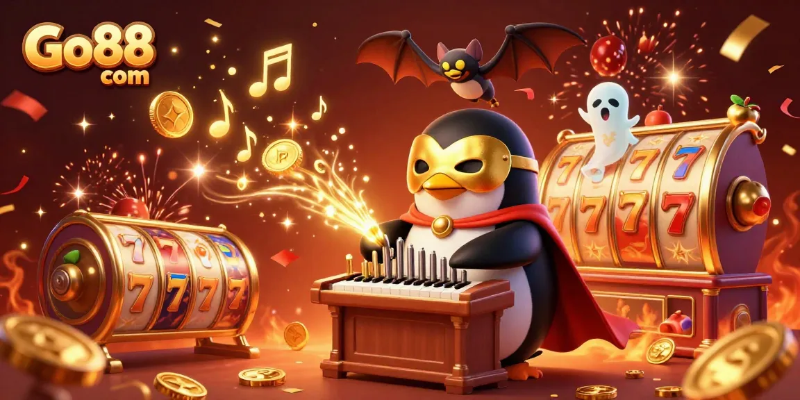 Experience big wins at Go88 com with exciting slot reels and golden jackpots in a festive online casino scene.