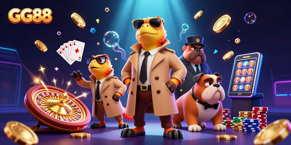 Experience thrilling gaming with GG88, where raptors enter a VIP lounge amidst dazzling casino elements.