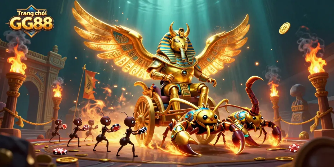 Engage with Trang chủ GG88 in a vibrant 3D casino scene filled with dynamic gaming elements.