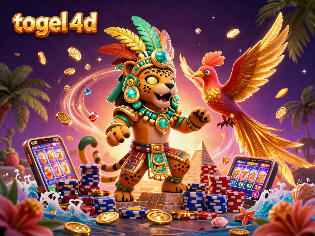 Experience the thrill of togel 4d with a stunning Mayan-themed casino scene filled with vibrant game elements.