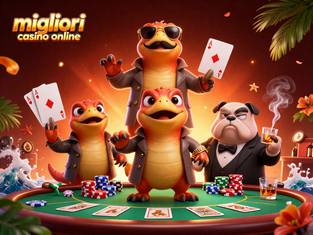 Giocando ai migliori casino online, i raptors in trench coat tentano di ingannare un buttafuori al casinò.