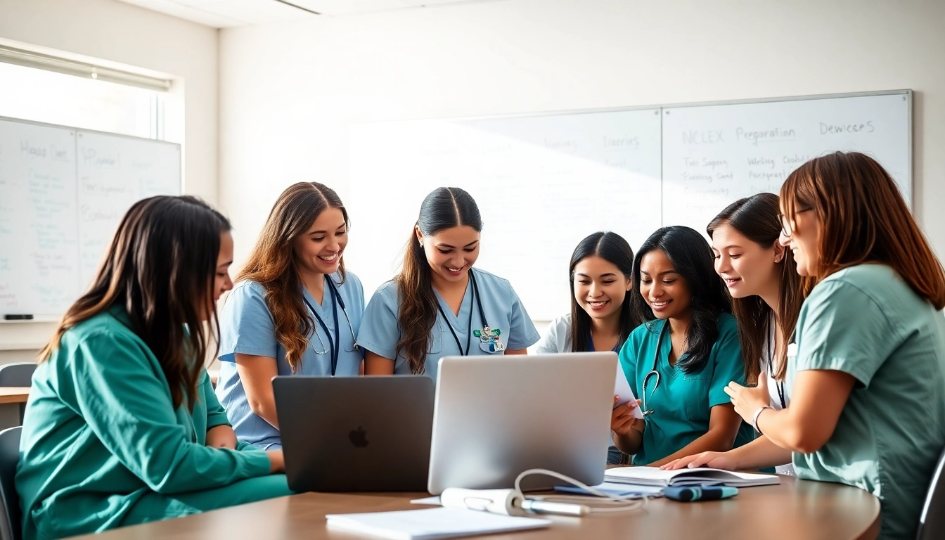 Find Houston NCLEX review testimonials showcasing nursing students collaborating and studying.